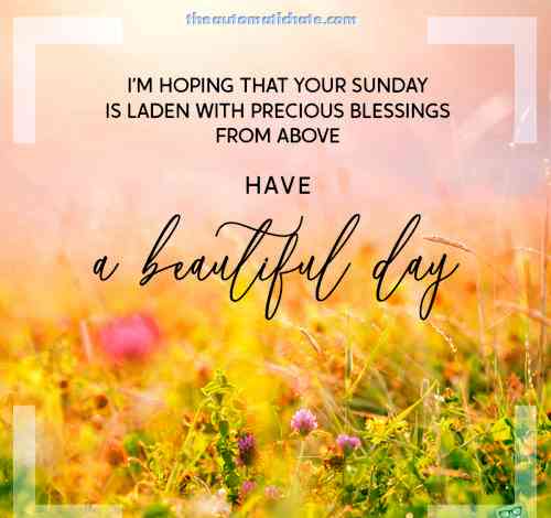 sunday blessing on image with flowers.
