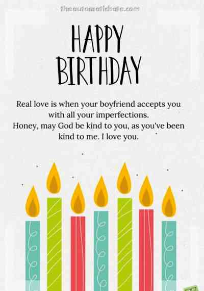 real love is when your boyfriend accepts you with all your imperfections. Honey, may God be kind to you, as you